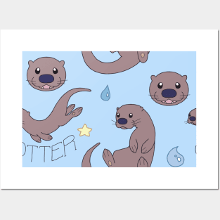 River Otter Repeat Pattern Posters and Art